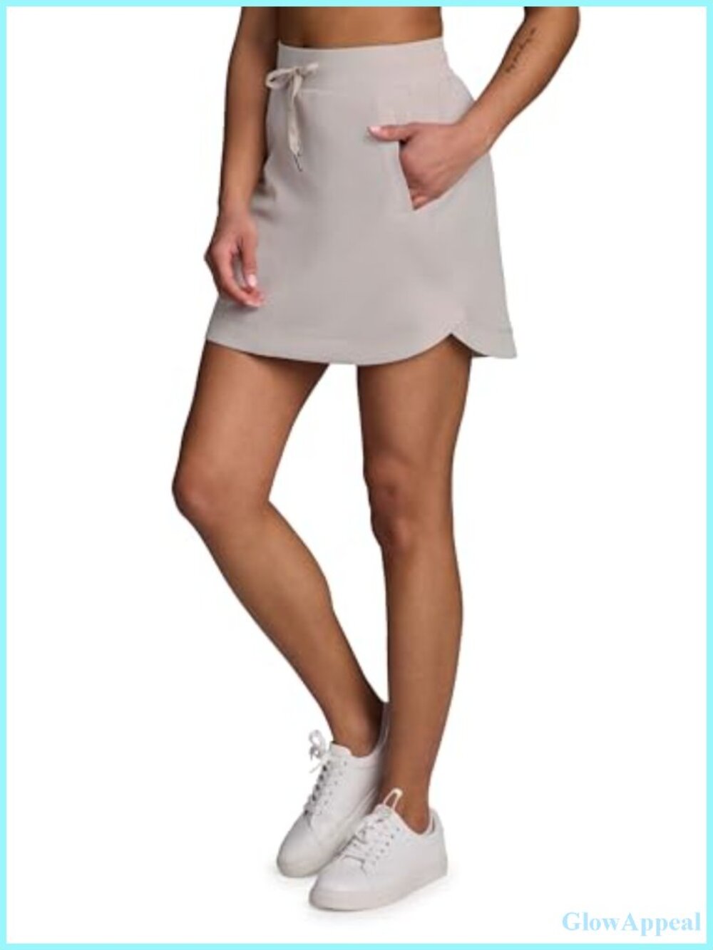 Women's Quick-Dry Skort with Inner Shorts, 4 Pockets, Drawstring Waist for